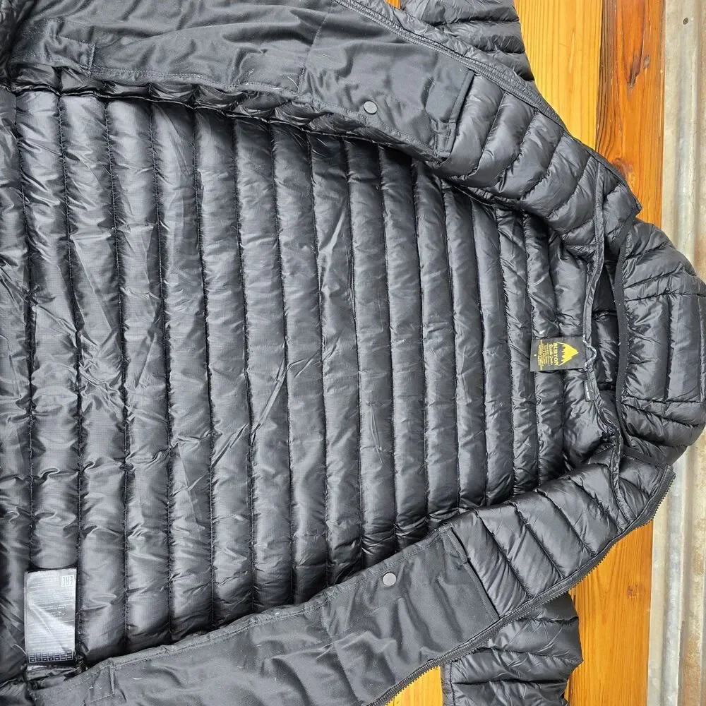 Burton Women's Evergreen Long Down Puffer Jacket Size S Black Full Zip Hooded